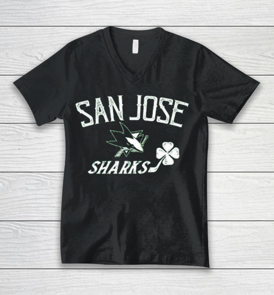 San Jose Sharks Levelwear Youth St. Patrick’s Day Little Richmond Clover Unisex V-Neck T-Shirt
