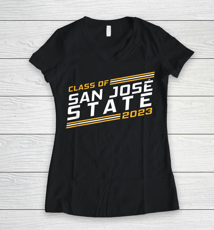 San Jose State University Sjsu Spartans Class Of 2023 Women V-Neck T-Shirt