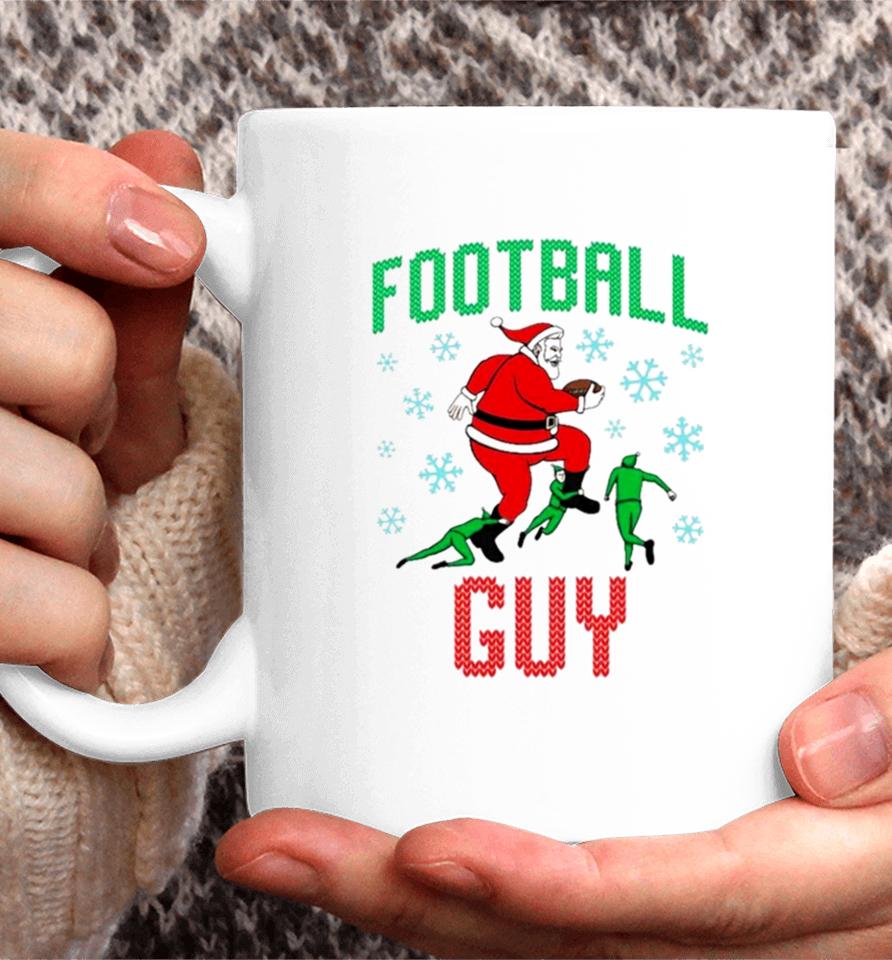 Santa And Elf Football Guy Ugly Christmas Coffee Mug