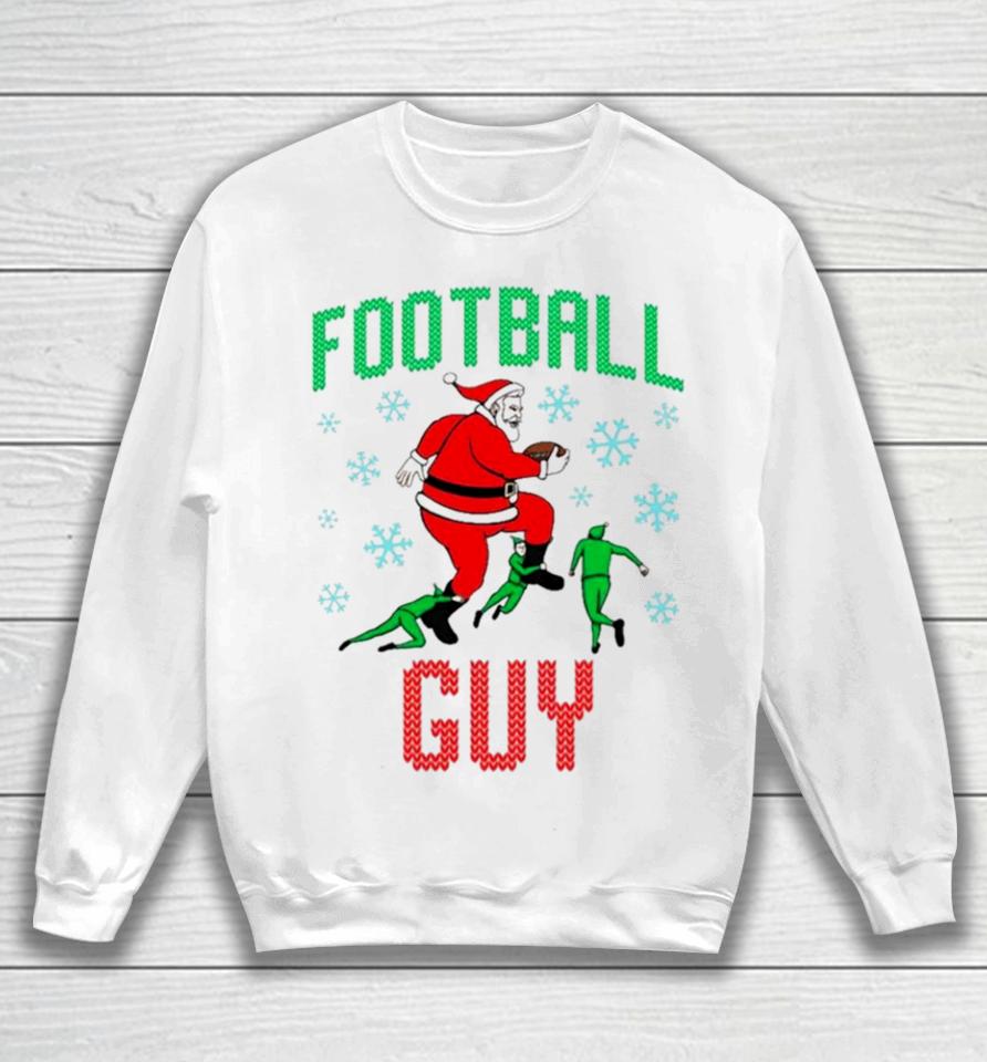 Santa And Elf Football Guy Ugly Christmas Sweatshirt