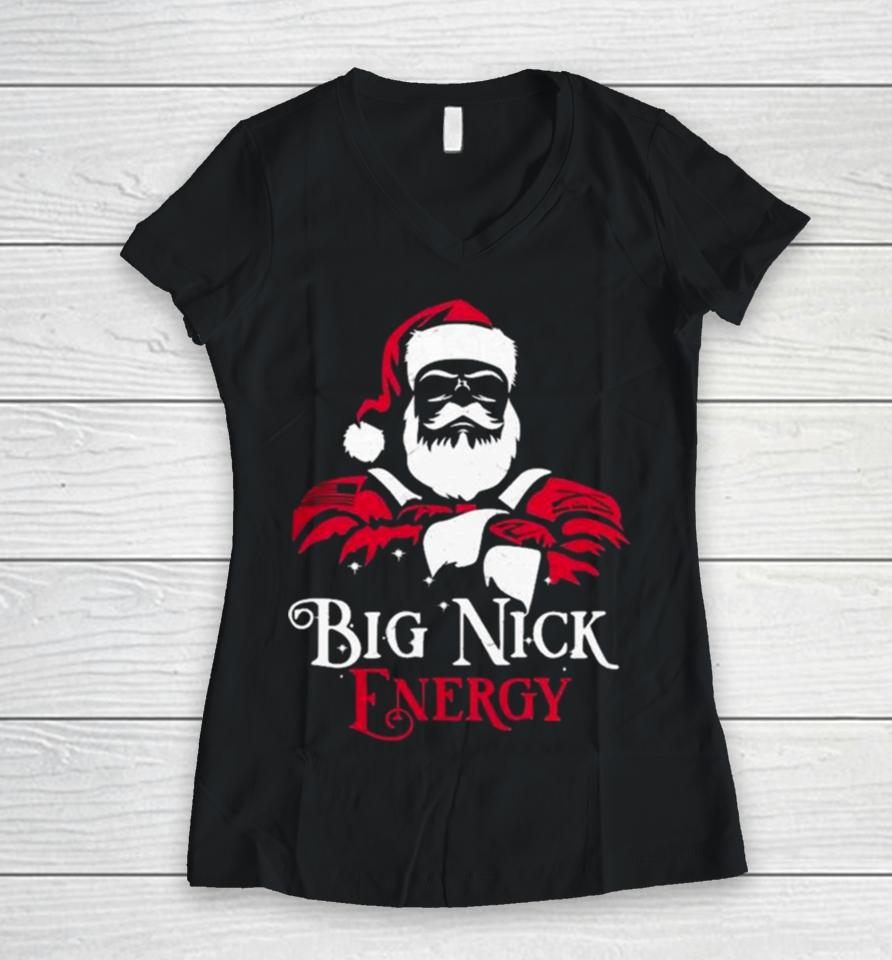 Santa Big Nick Energy Women V-Neck T-Shirt