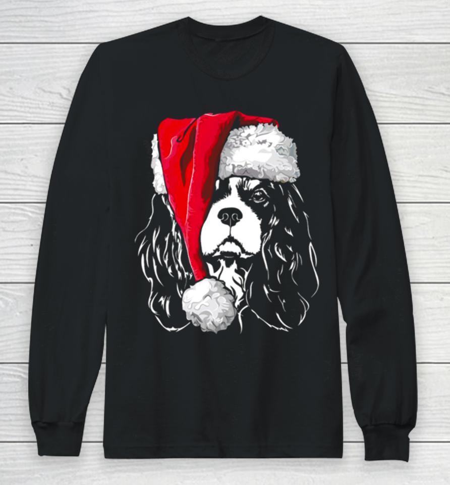 Santa Cavalier King Charles Spaniel Christmas Dogs Long Sleeve T-Shirt