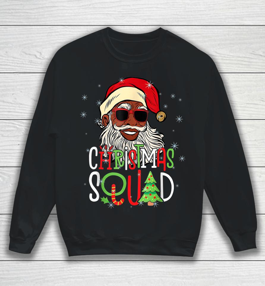 Santa Christmas Squad Black Men African American Pajamas Sweatshirt