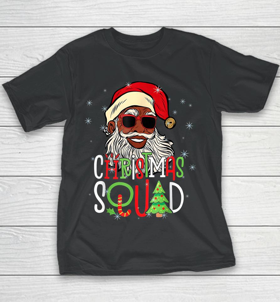 Santa Christmas Squad Black Men African American Pajamas Youth T-Shirt