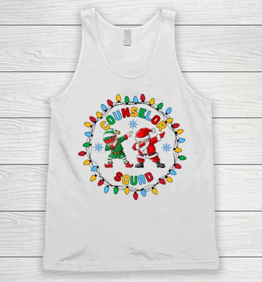 Santa Claus And Elf Counselor Squad Dabbing Christmas Unisex Tank Top