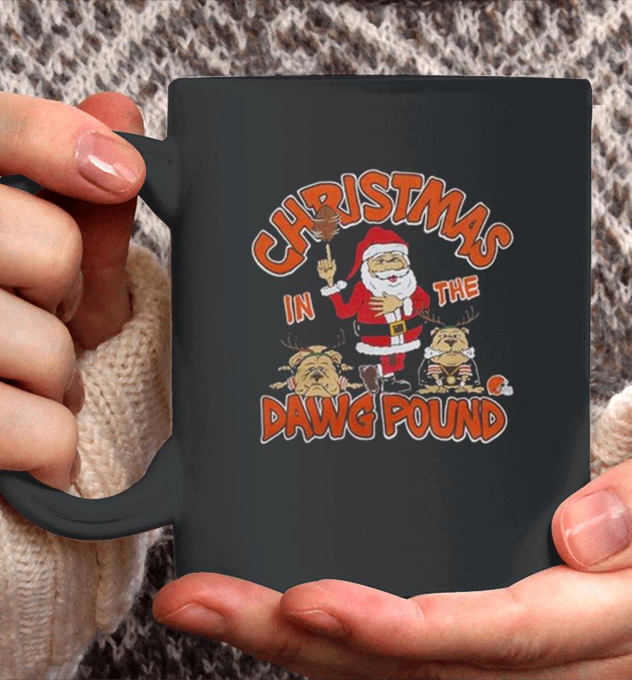 Santa Claus Cleveland Browns In The Dawg Pound Christmas Coffee Mug