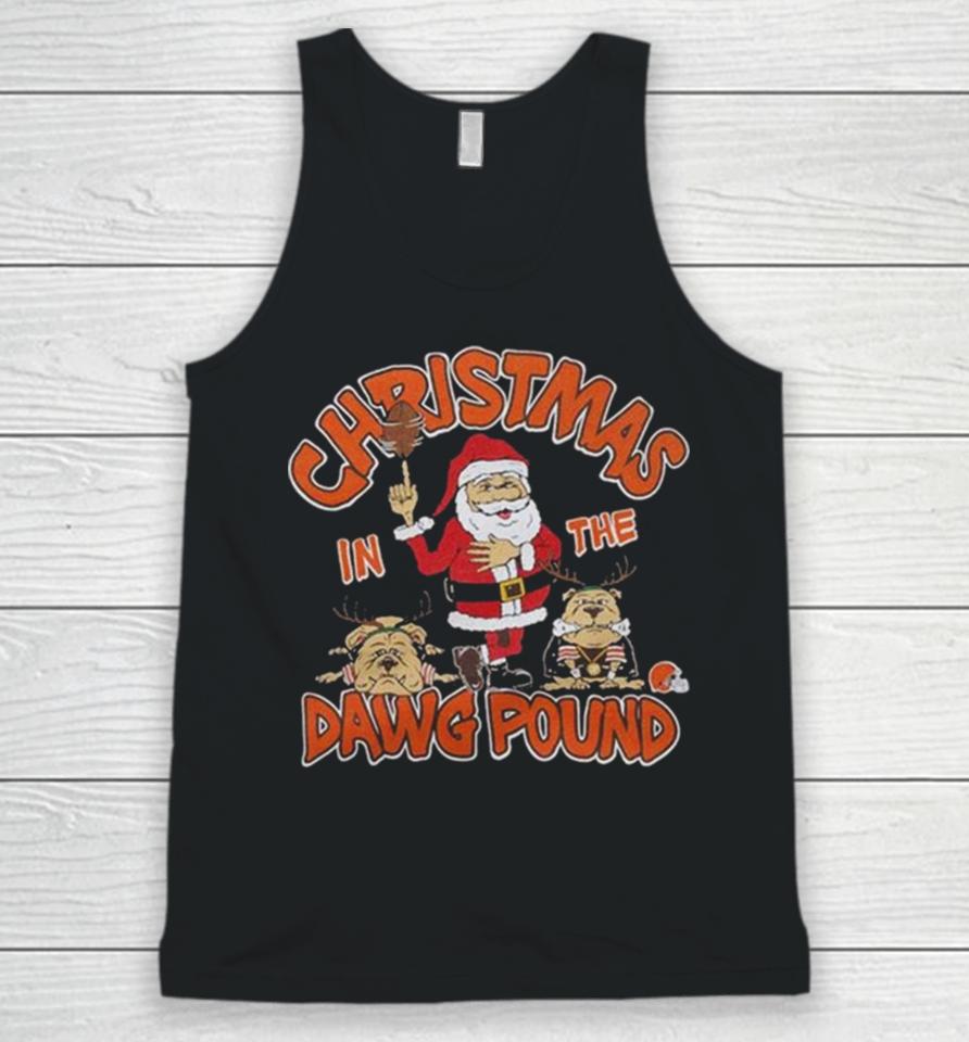 Santa Claus Cleveland Browns In The Dawg Pound Christmas Unisex Tank Top