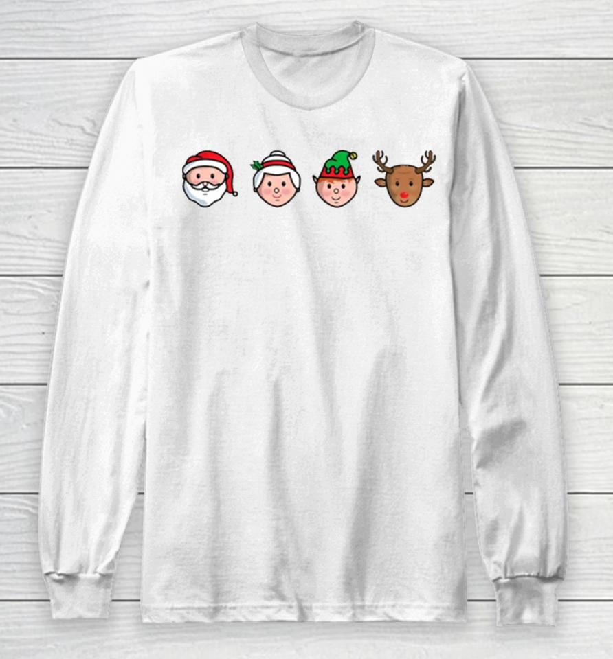 Santa Claus Mrs Claus Buddy And Rudolph Long Sleeve T-Shirt