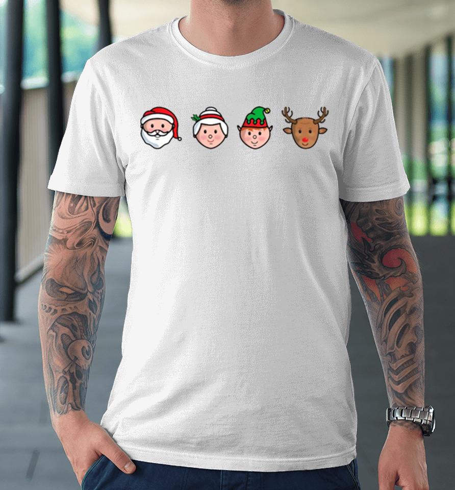 Santa Claus Mrs Claus Buddy And Rudolph Premium T-Shirt