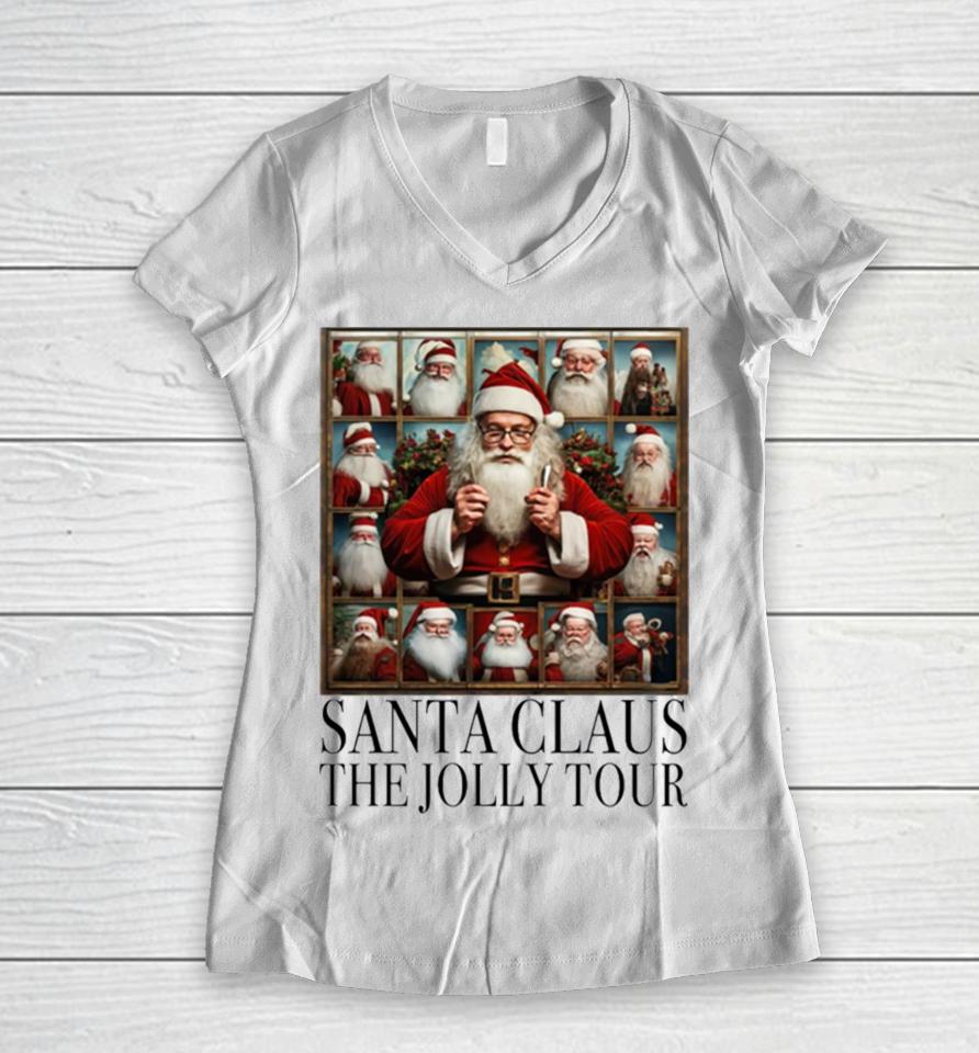 Santa Claus The Jolly Tour Women V-Neck T-Shirt