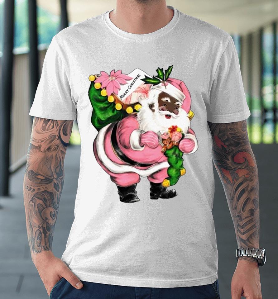 Santa Claus Wear Pink Merry Christmas Premium T-Shirt