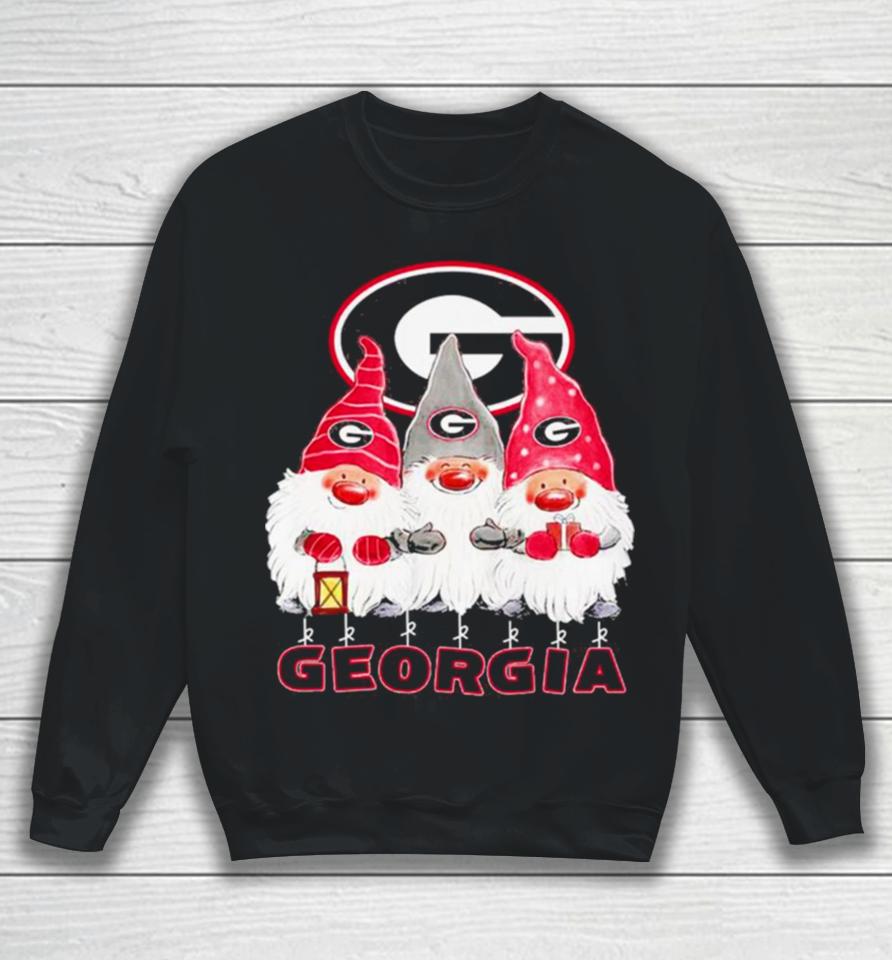Santa Gnome Georgia Bulldogs Logo Merry Christmas Sweatshirt