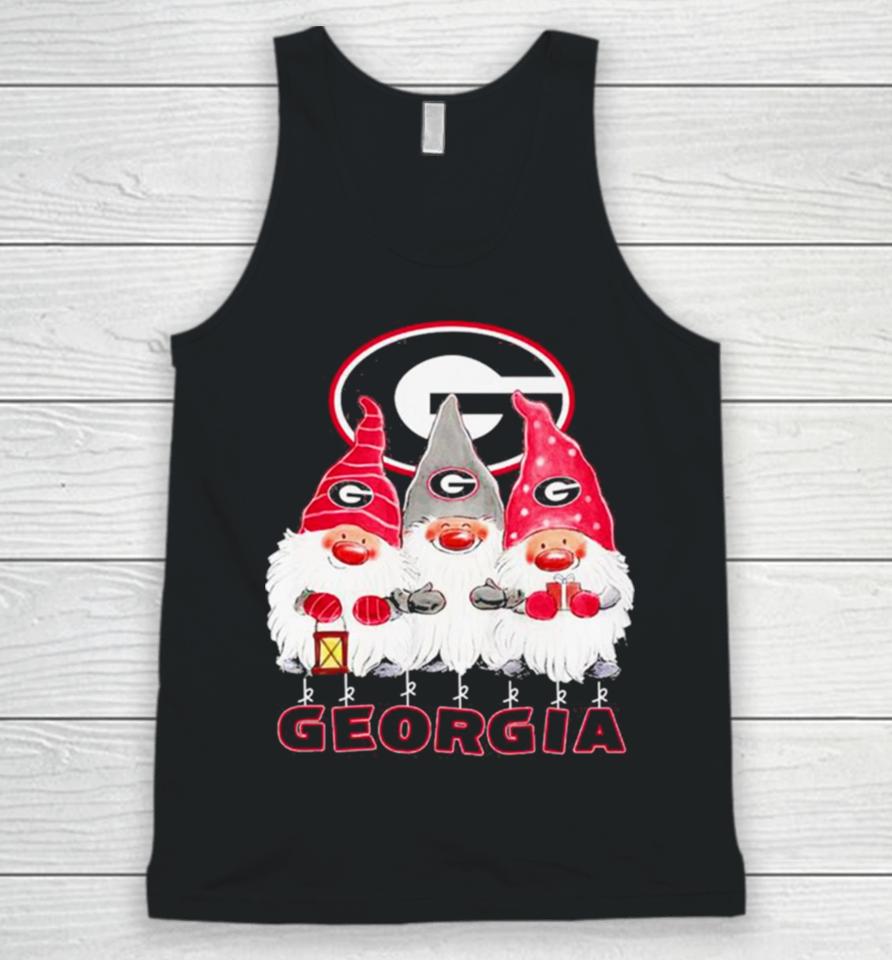 Santa Gnome Georgia Bulldogs Logo Merry Christmas Unisex Tank Top