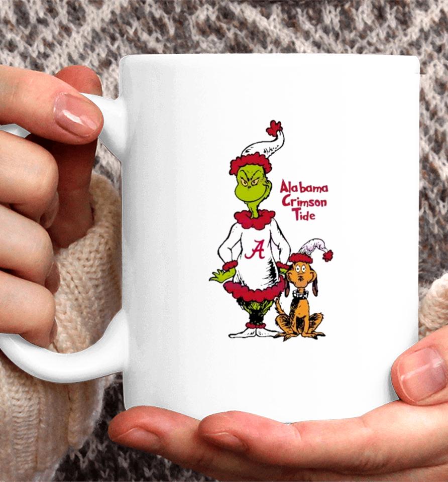 Santa Grinch And Max Alabama Crimson Tide Christmas Coffee Mug