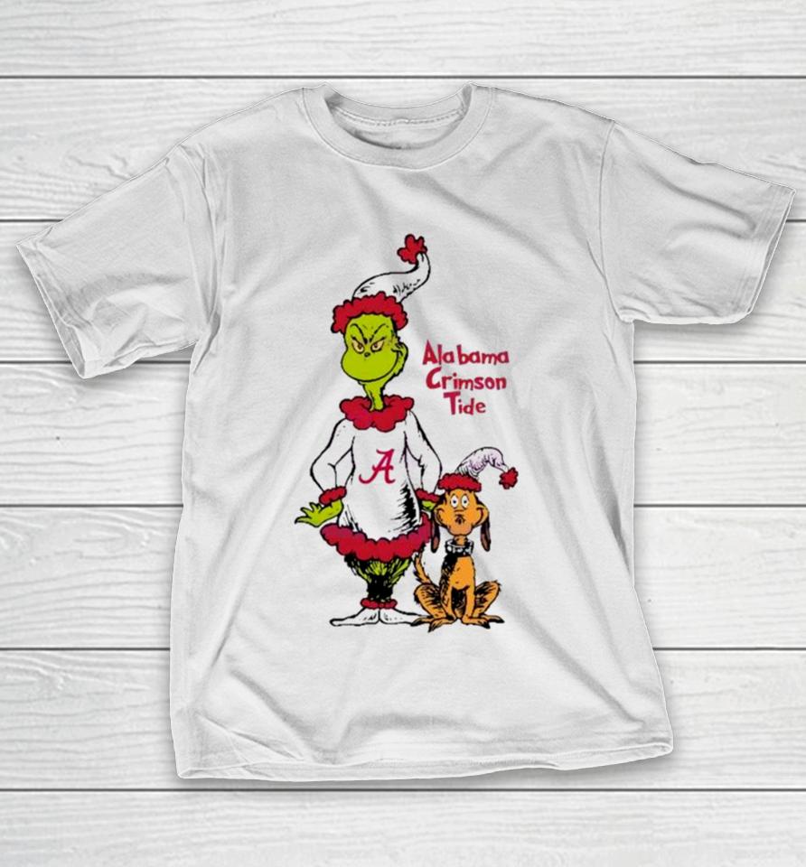 Santa Grinch And Max Alabama Crimson Tide Christmas T-Shirt