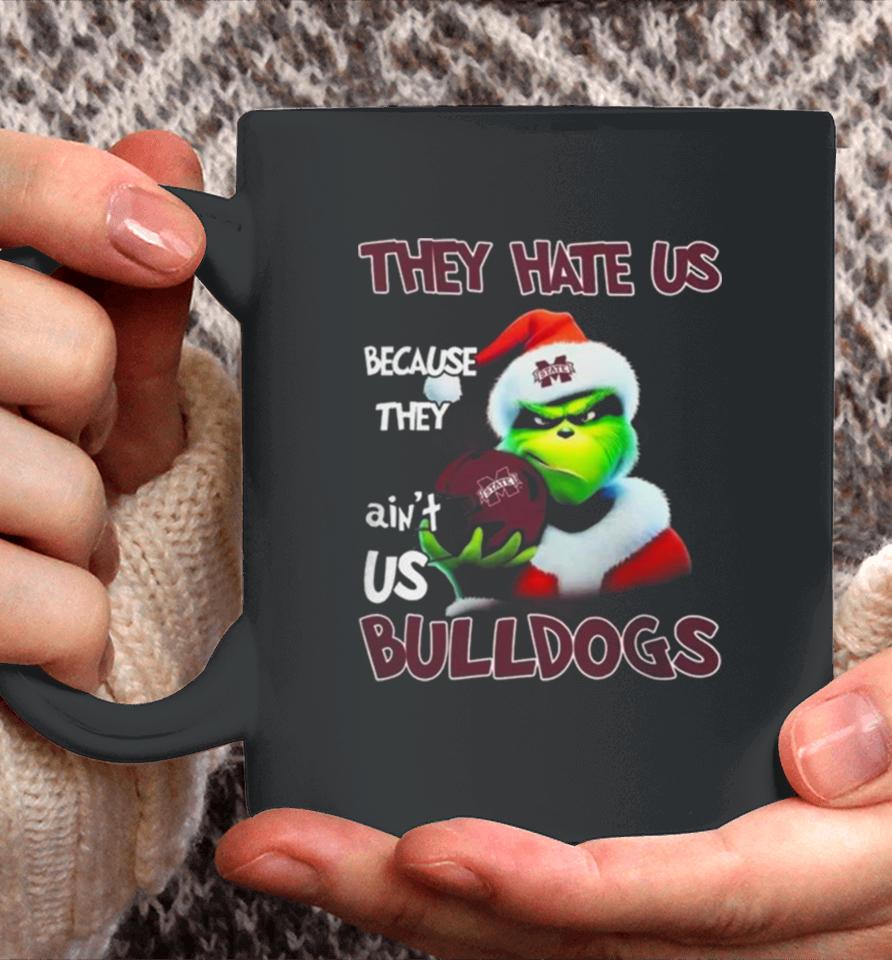 Santa Grinch Christmas They Hate Us Because Ain’t Us Mississippi State Bulldogs Helmet Coffee Mug