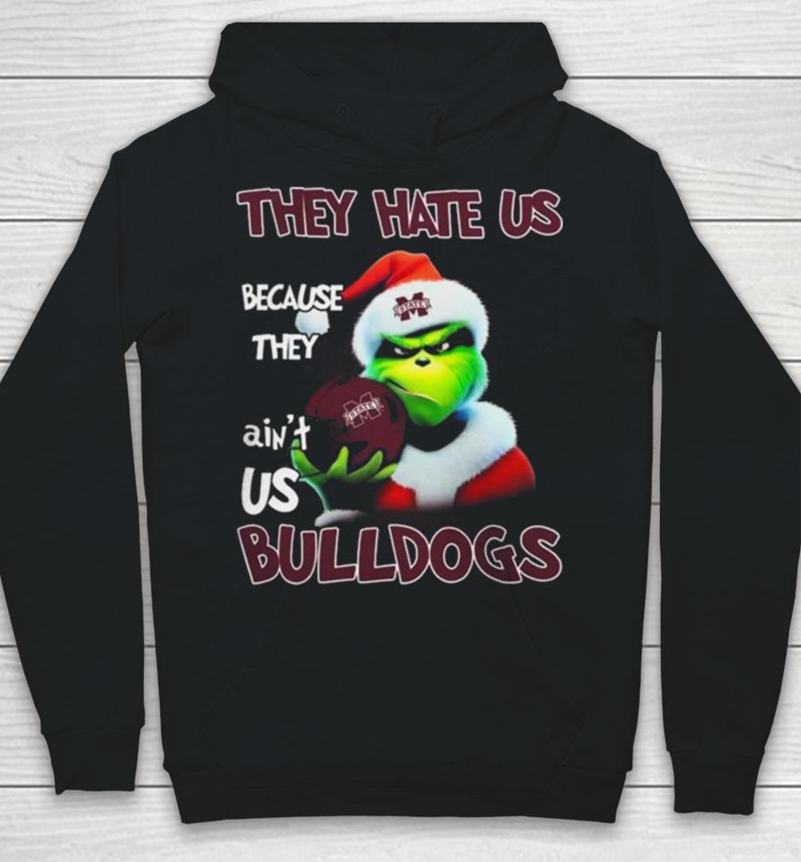 Santa Grinch Christmas They Hate Us Because Ain’t Us Mississippi State Bulldogs Helmet Hoodie