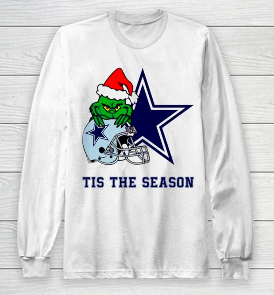 Santa Grinch Cowboys Tis The Season Long Sleeve T-Shirt