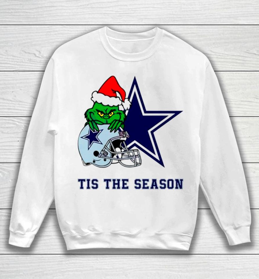 Santa Grinch Cowboys Tis The Season Sweatshirt