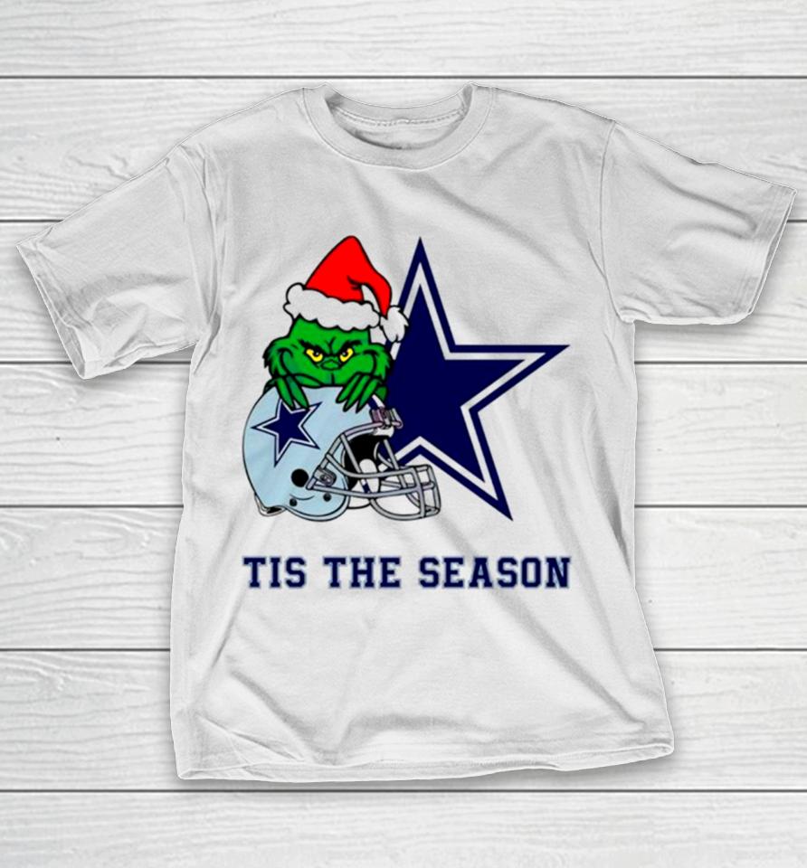 Santa Grinch Cowboys Tis The Season T-Shirt