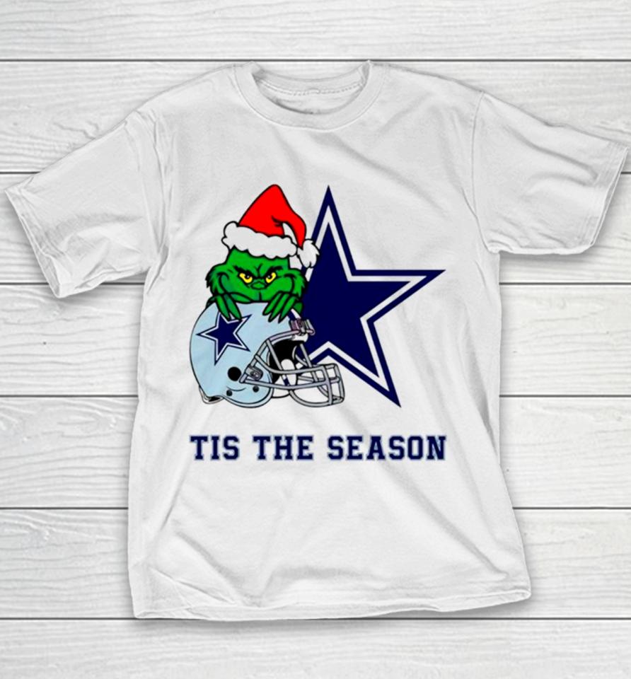 Santa Grinch Cowboys Tis The Season Youth T-Shirt