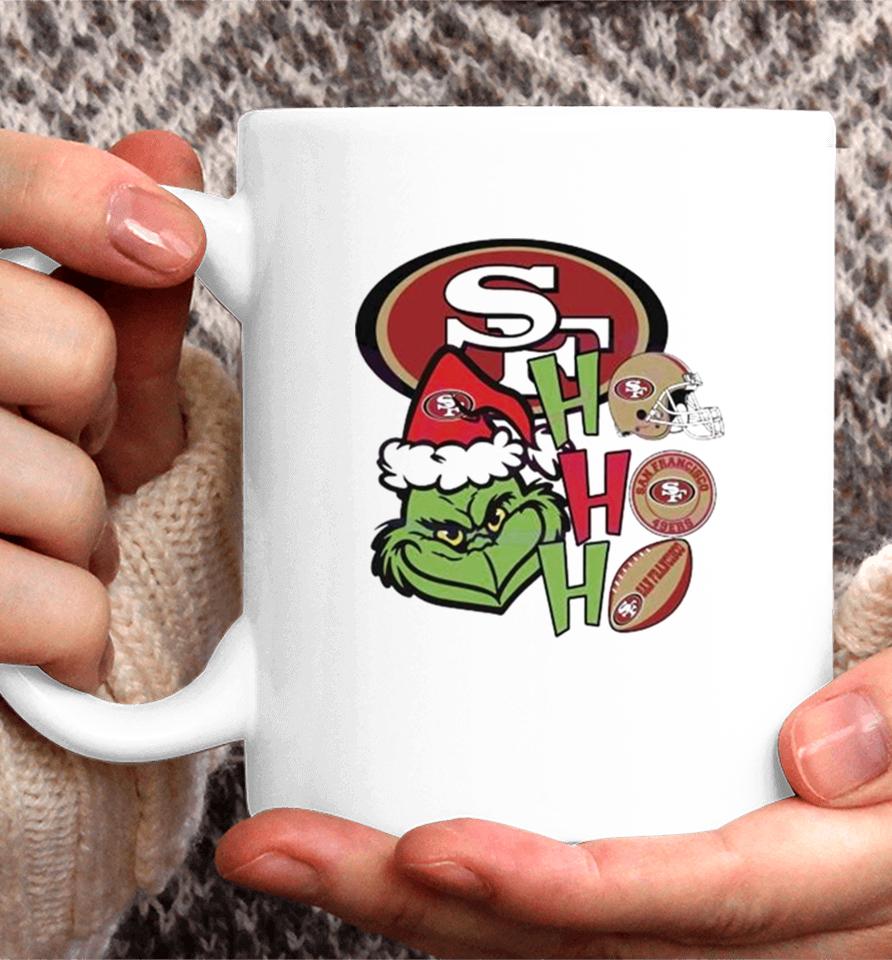 Santa Grinch Head Ho Ho Ho San Francisco 49Ers Logo Coffee Mug