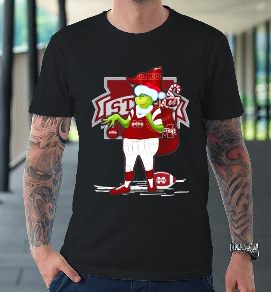 Santa Grinch Mississippi State Bulldogs Gift Christmas Premium T-Shirt