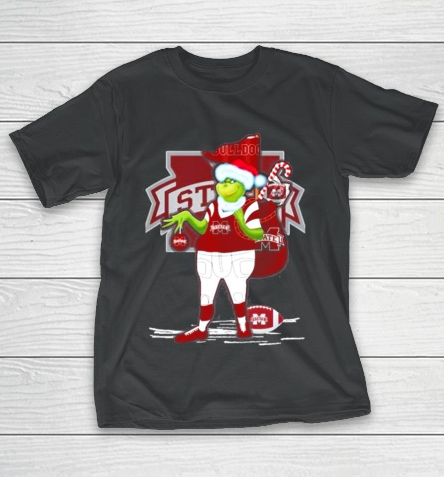 Santa Grinch Mississippi State Bulldogs Gift Christmas T-Shirt