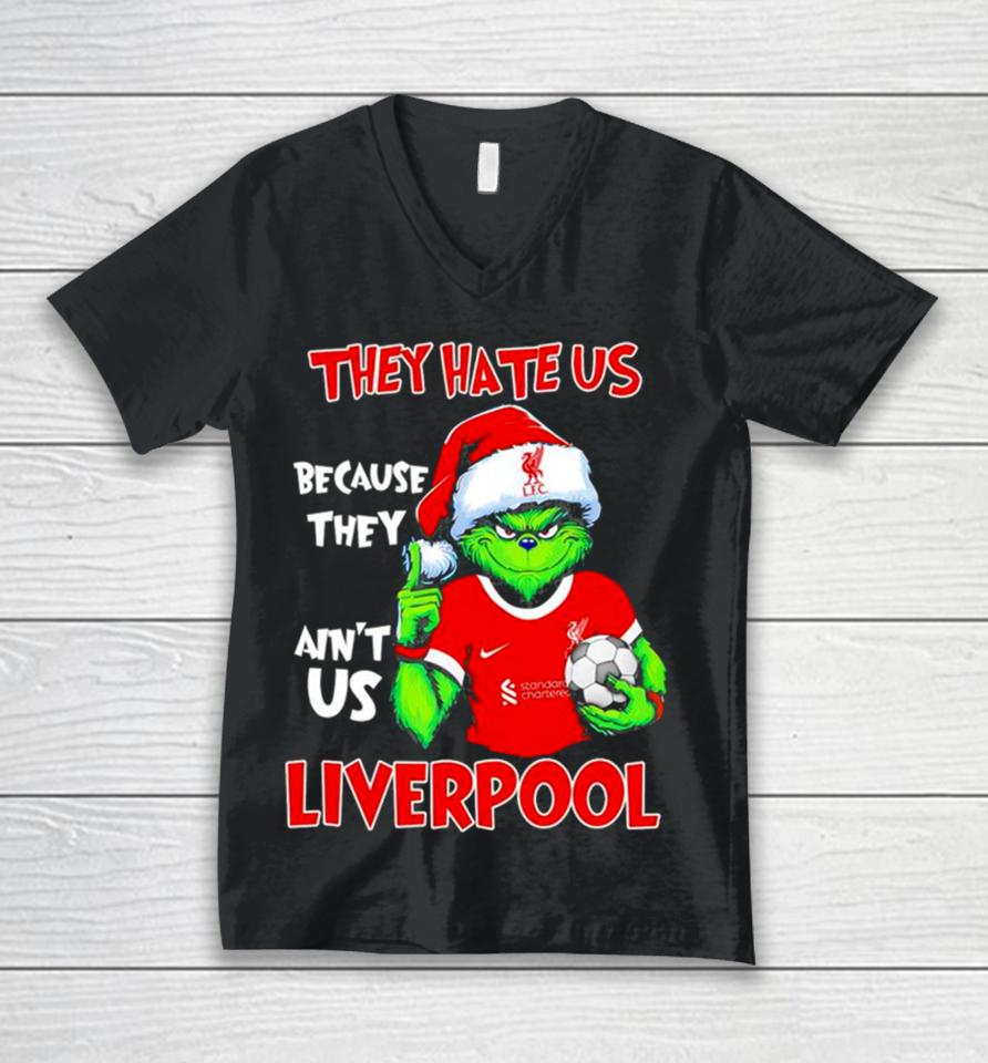 Santa Grinch Player The Hate Us Because They Ain’t Us Liverpool Unisex V-Neck T-Shirt