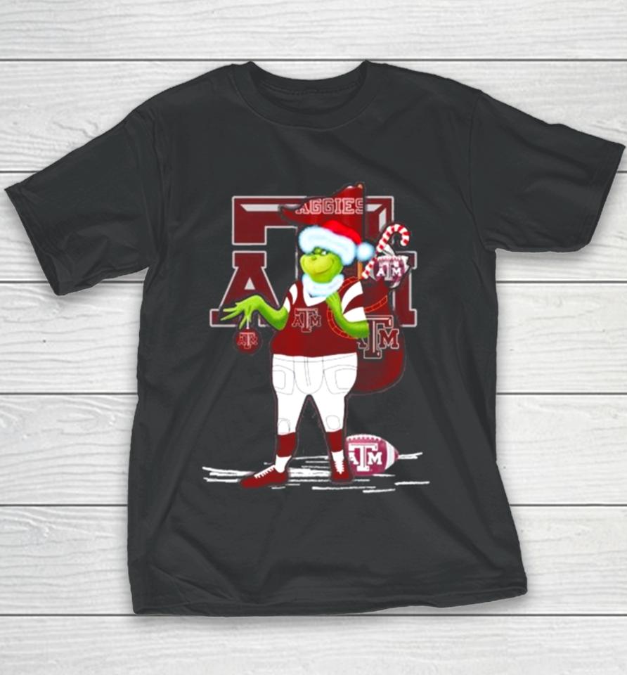 Santa Grinch Texas A&Amp;M Aggies Gift Christmas Youth T-Shirt