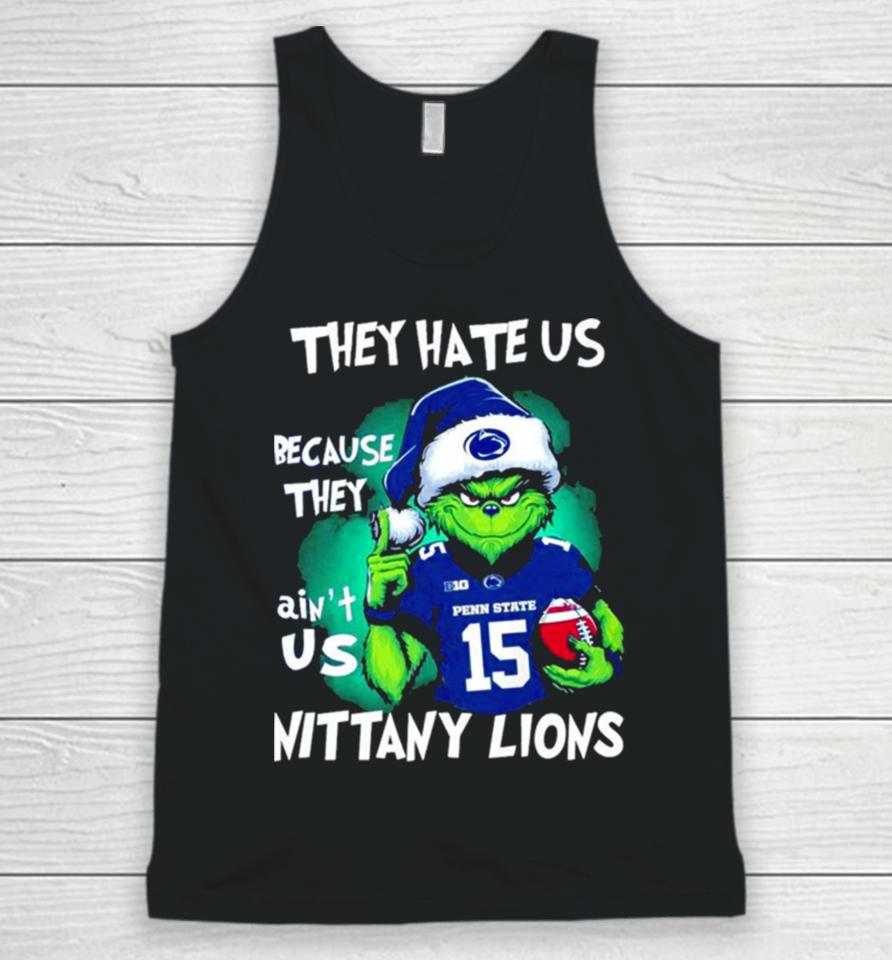 Santa Grinch They Hate Us Because They Ain’t Us Penn State Nittany Lions Football Christmas Unisex Tank Top