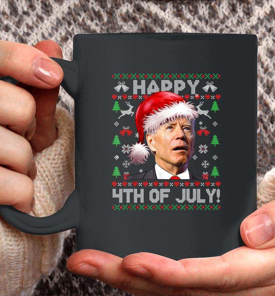 Santa Joe Biden Happy 4Th Of July Ugly Christmas Sweater Coffee Mug