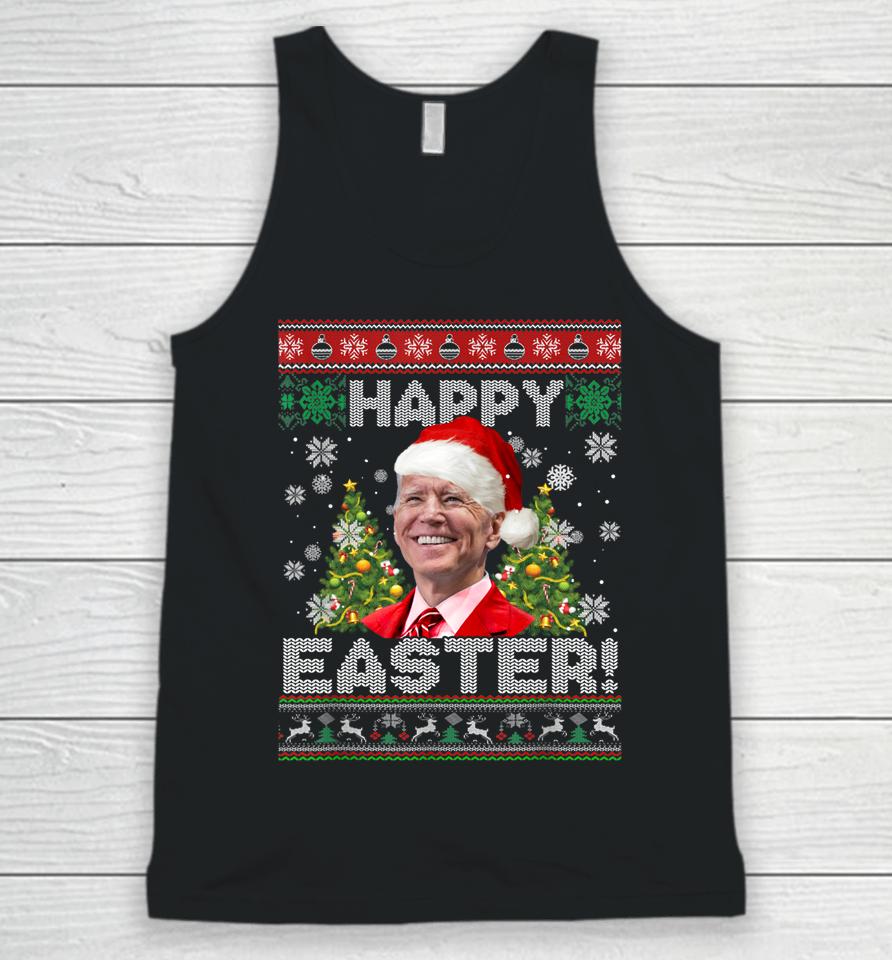Santa Joe Biden Happy Easter Ugly Christmas Unisex Tank Top