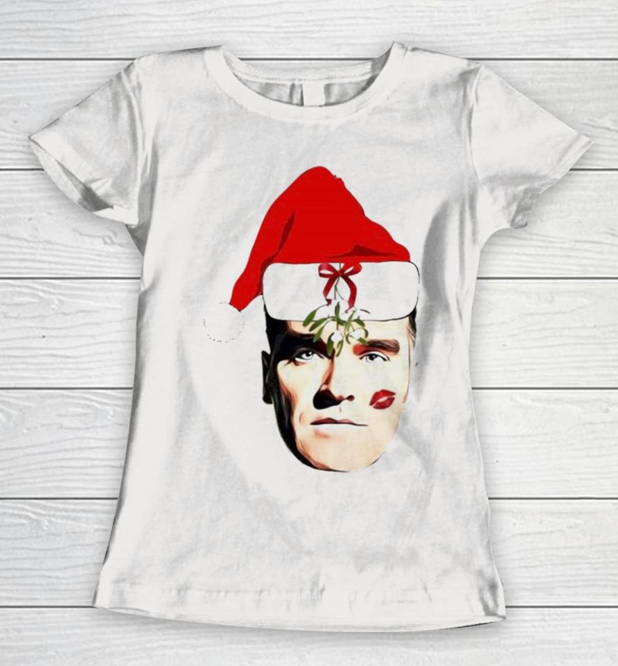 Santa Morrissey Face Merry Christmas Women T-Shirt