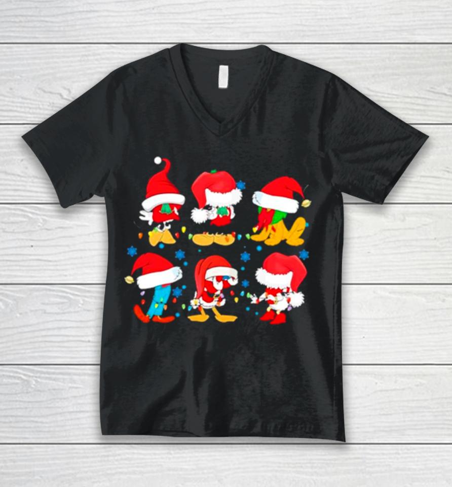 Santa Mouse And Friends Christmas Unisex V-Neck T-Shirt