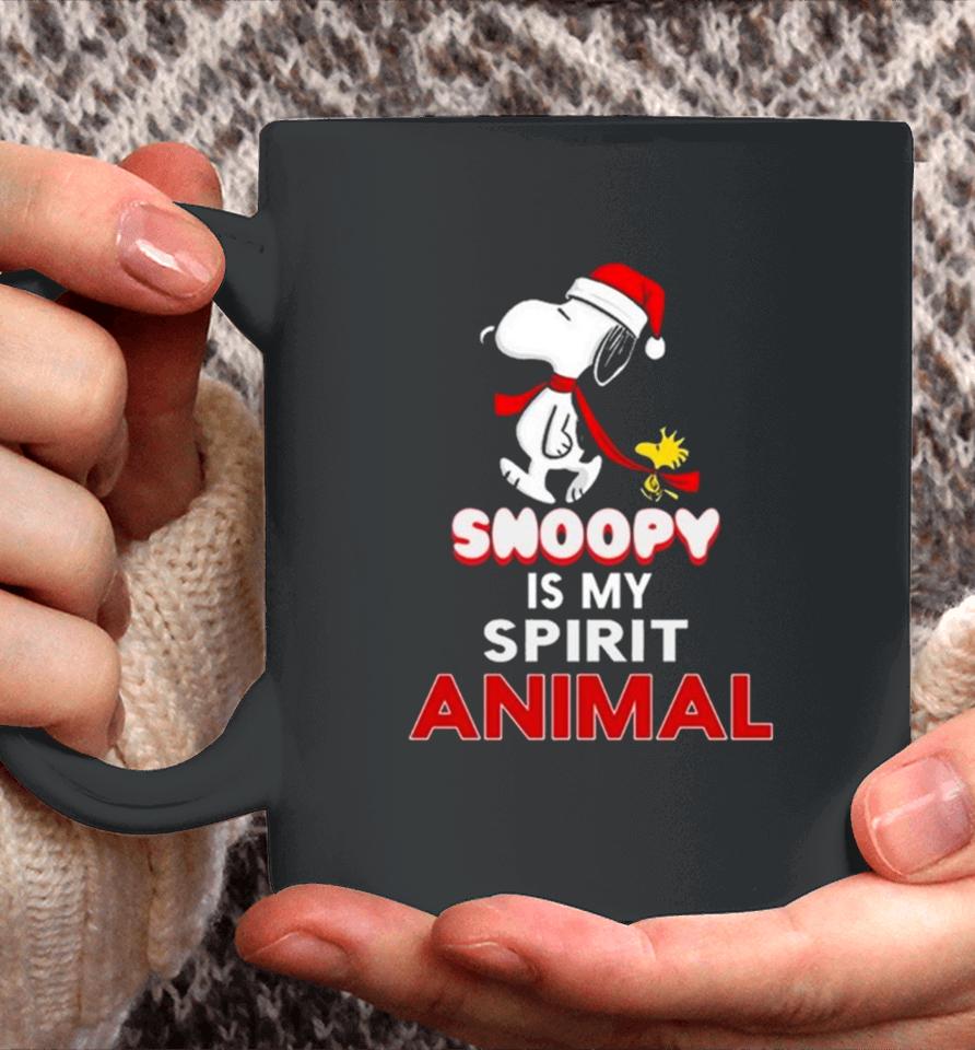 Santa Snoopy And Woodstock Is My Spirit Animal Christmas 2023 Coffee Mug