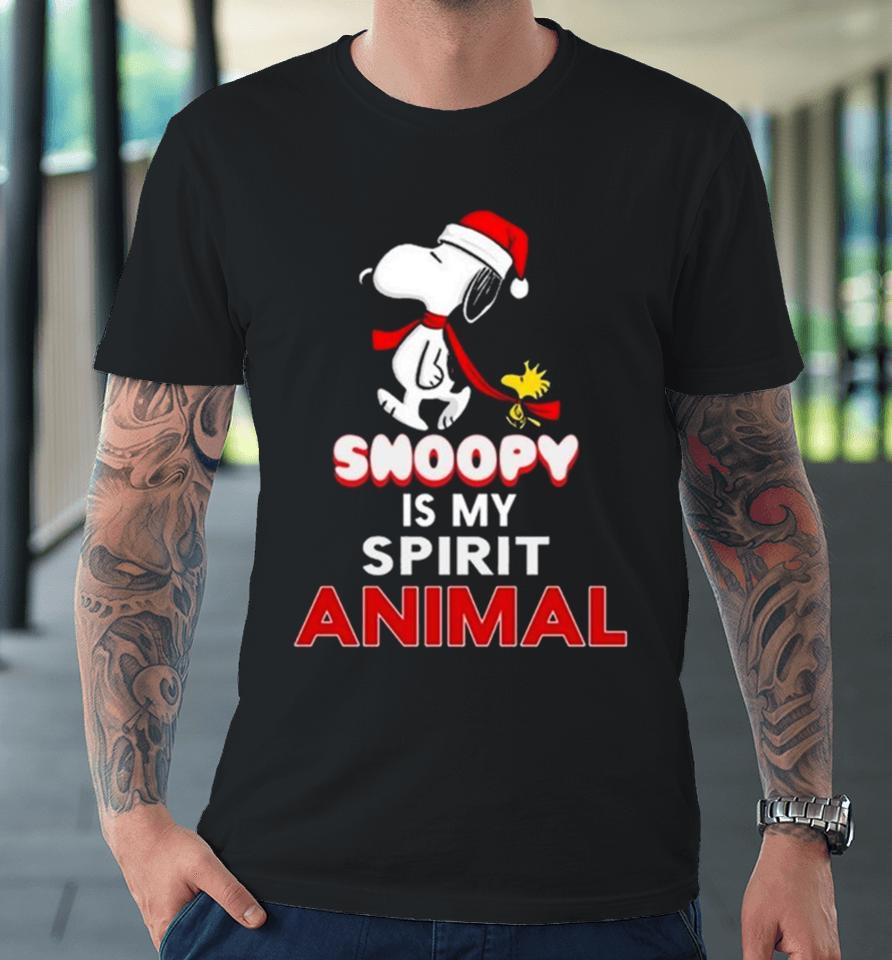 Santa Snoopy And Woodstock Is My Spirit Animal Christmas 2023 Premium T-Shirt