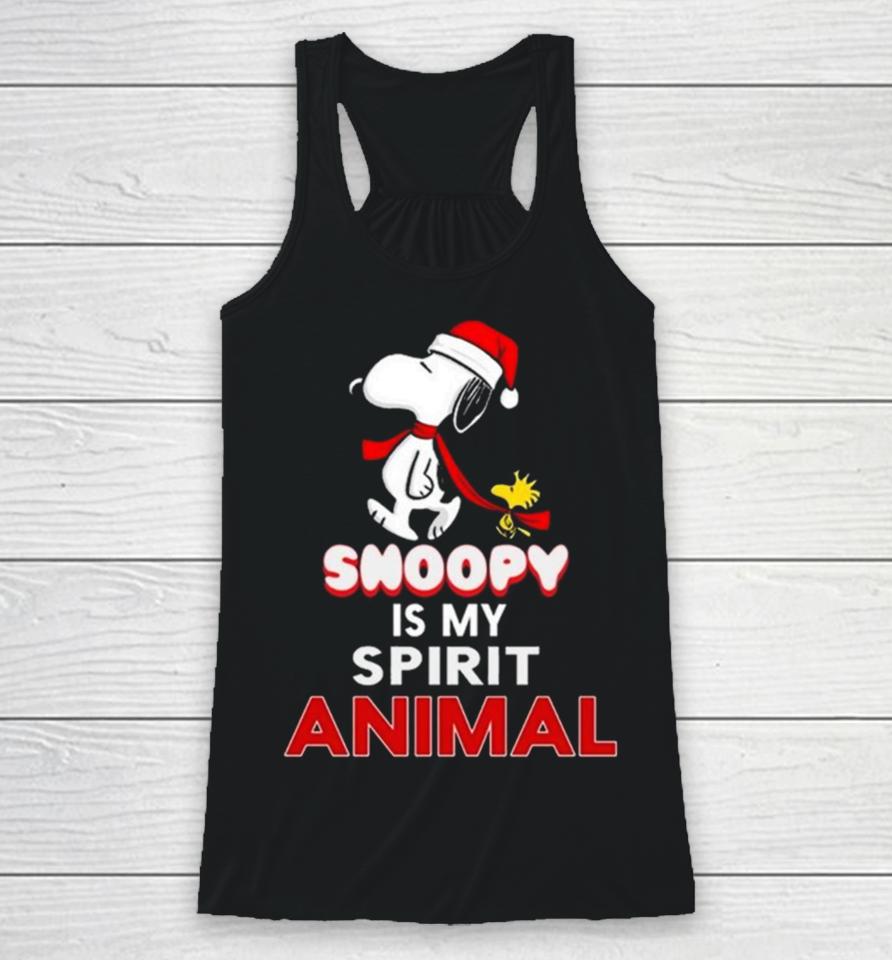 Santa Snoopy And Woodstock Is My Spirit Animal Christmas 2023 Racerback Tank