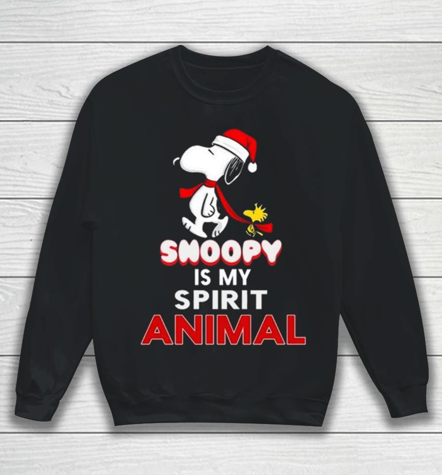 Santa Snoopy And Woodstock Is My Spirit Animal Christmas 2023 Sweatshirt