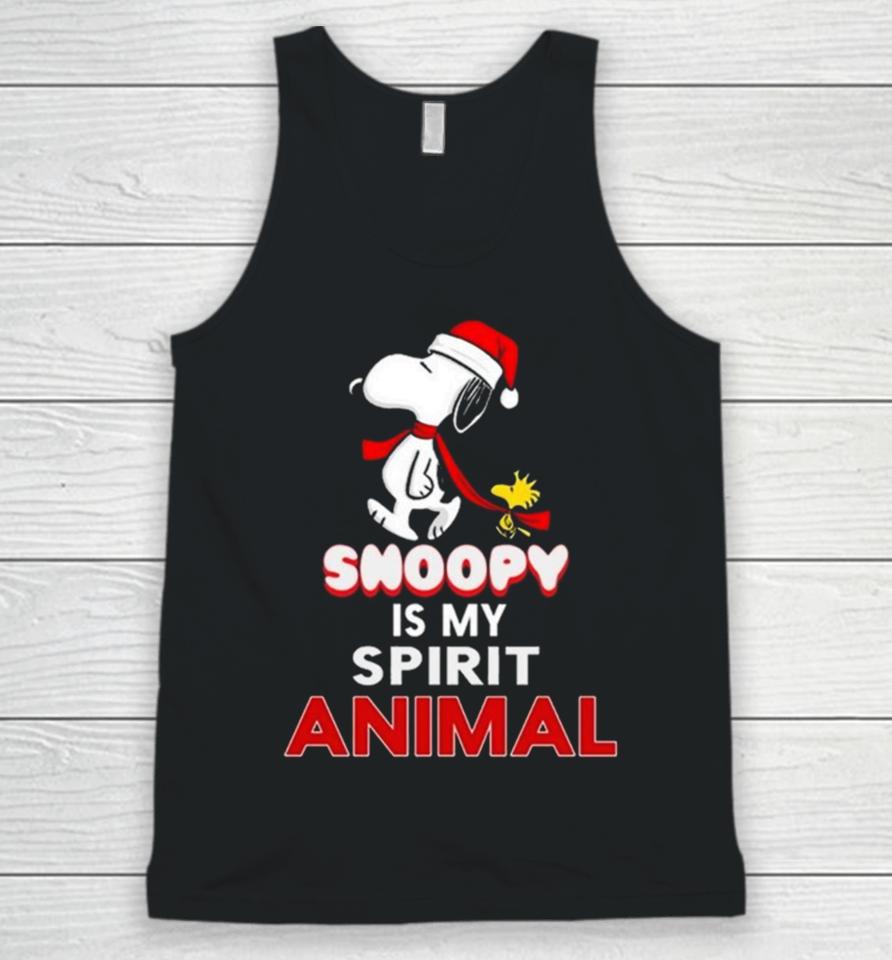 Santa Snoopy And Woodstock Is My Spirit Animal Christmas 2023 Unisex Tank Top