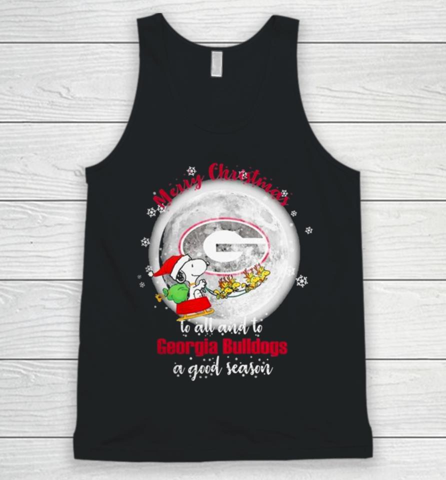 Santa Snoopy Merry Christmas To All And To Georgia Bulldogs A Good Season T Unisex Tank Top