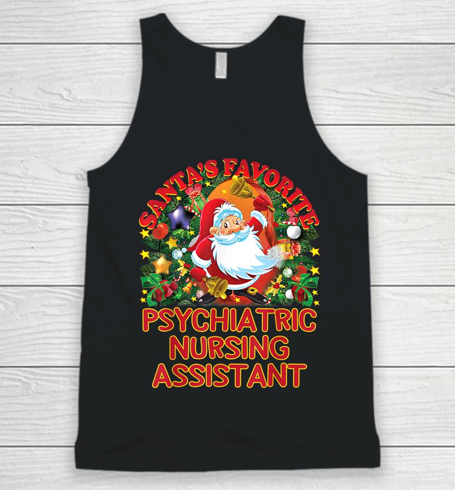 Santa's Favorite Psychiatric Nursing Assistant Unisex Tank Top
