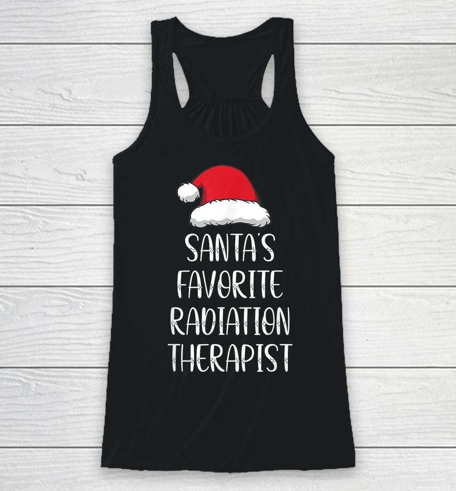 Santa's Favorite Radiation Therapist Funny Christmas Racerback Tank