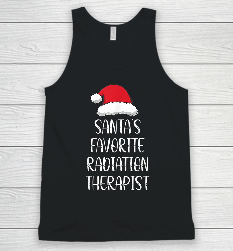 Santa's Favorite Radiation Therapist Funny Christmas Unisex Tank Top