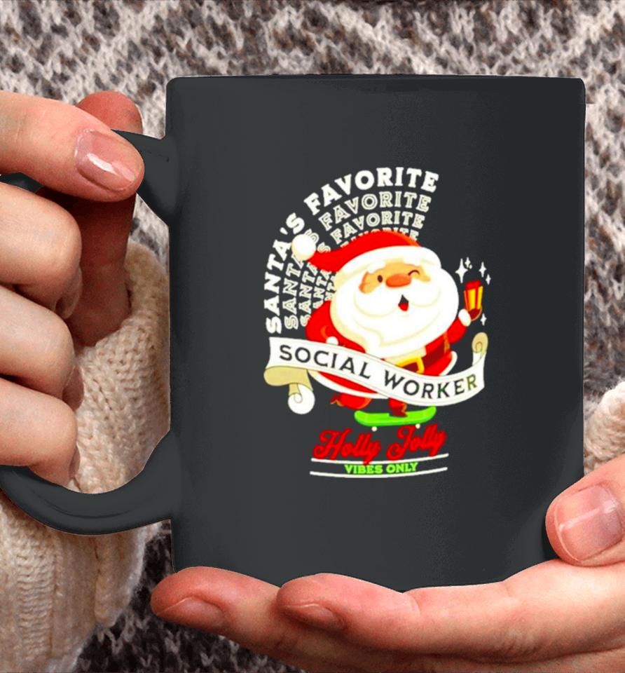 Santa’s Favorite Social Social Worker Christmas Coffee Mug