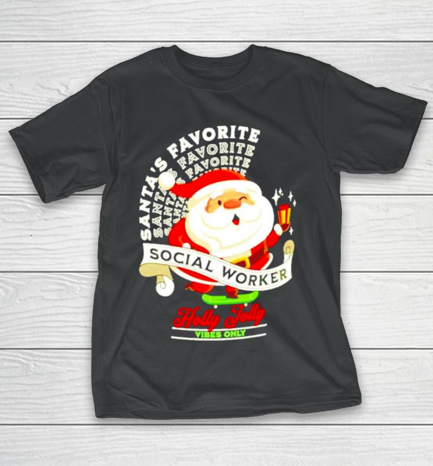 Santa’s Favorite Social Social Worker Christmas T-Shirt