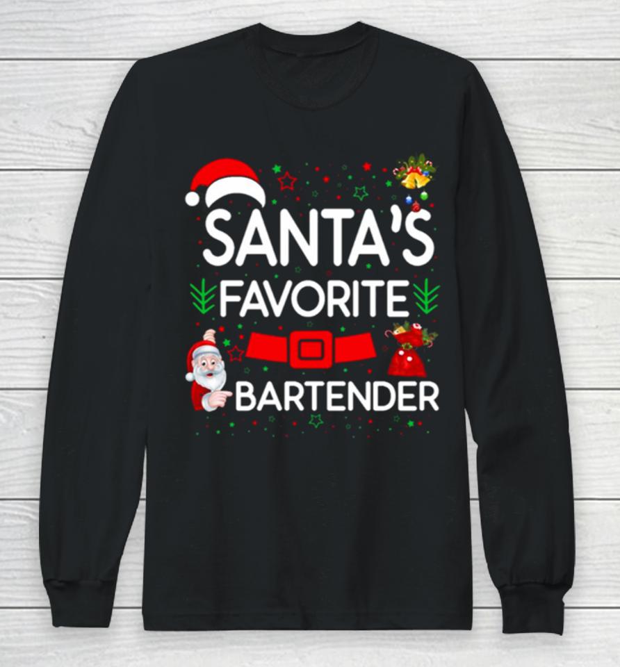 Santa’s Favorite With Bartender Long Sleeve T-Shirt