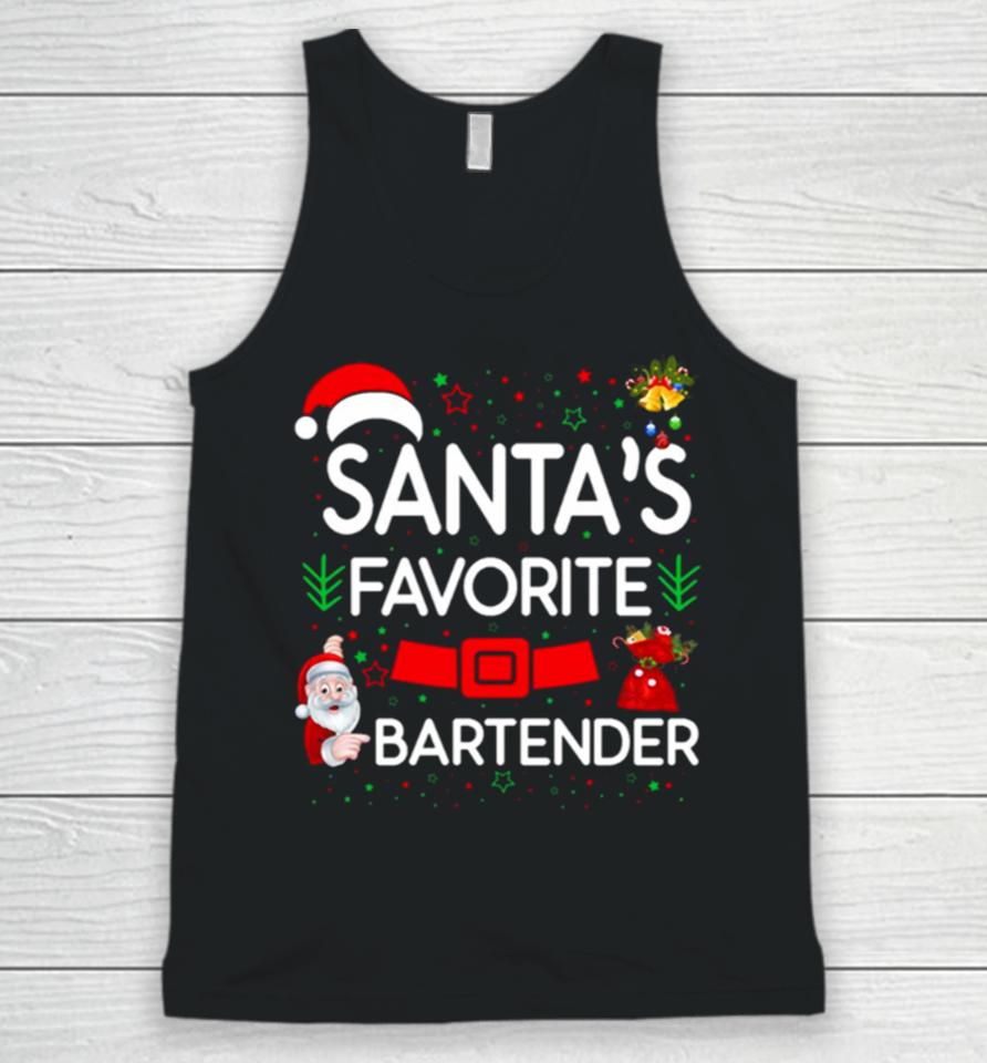 Santa’s Favorite With Bartender Unisex Tank Top