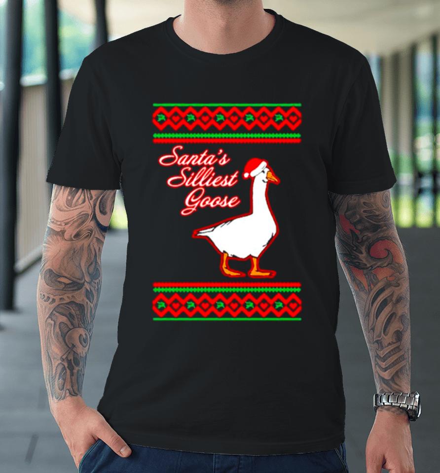 Santa’s Silliest Goose Tacky Ugly Christmas Premium T-Shirt