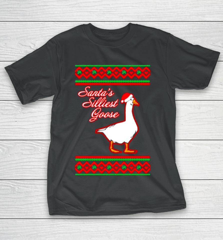 Santa’s Silliest Goose Tacky Ugly Christmas T-Shirt